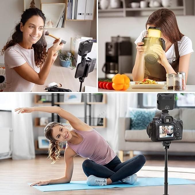 LED Video Light with Phone Holder Clip